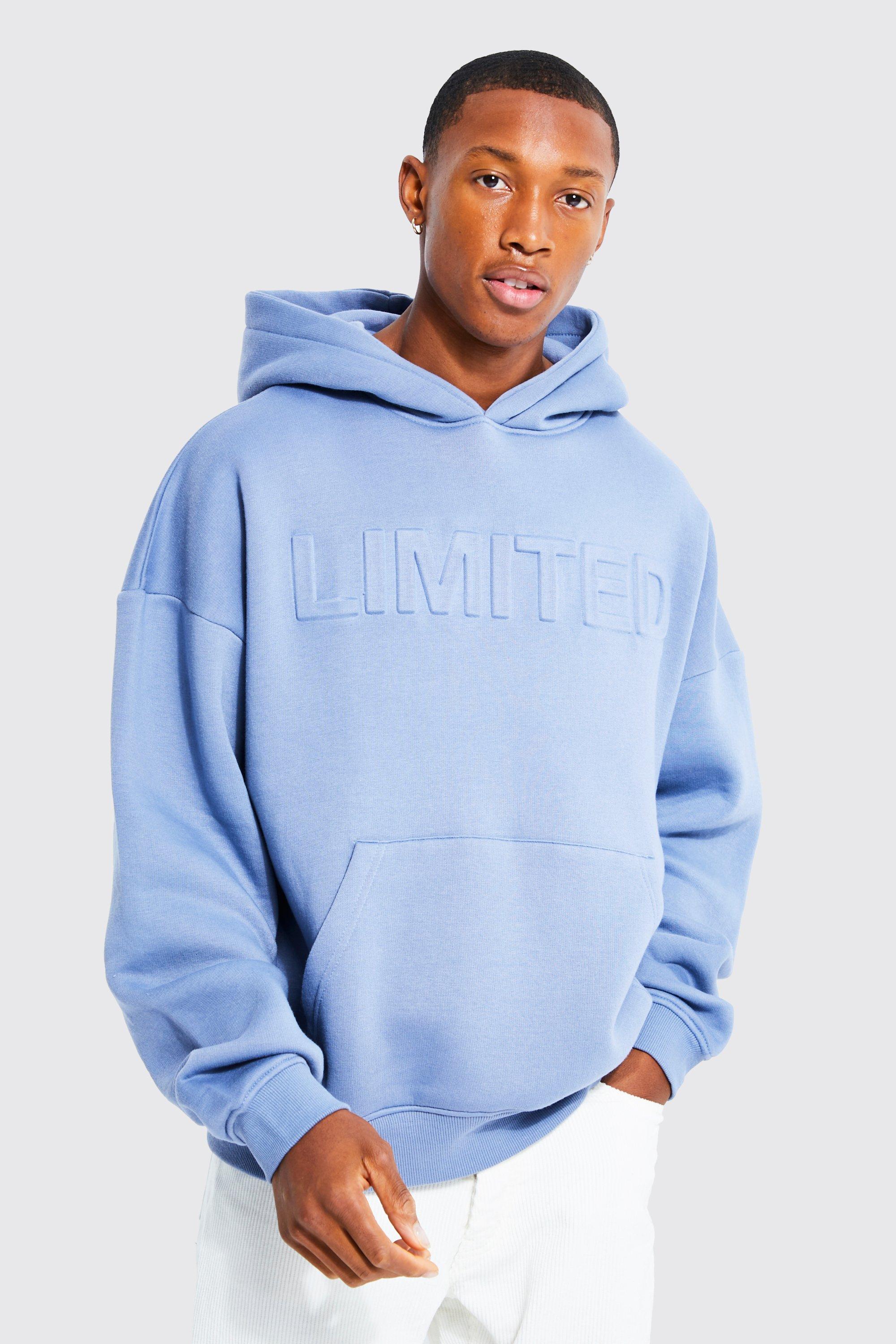 Oversized Limited Debossed Hoodie boohooMAN USA